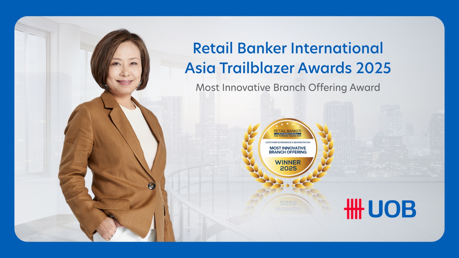 ยูโอบี ประเทศไทย คว้ารางวัลนวัตกรรมสาขายอดเยี่ยม จากงาน Retail Banker International – Asia Trailblazer Awards 2025 ยูโอบี ประเทศไทย คว้ารางวัลนวัตกรรมสาขายอดเยี่ยม จากงาน Retail Banker International – Asia Trailblazer Awards 2025